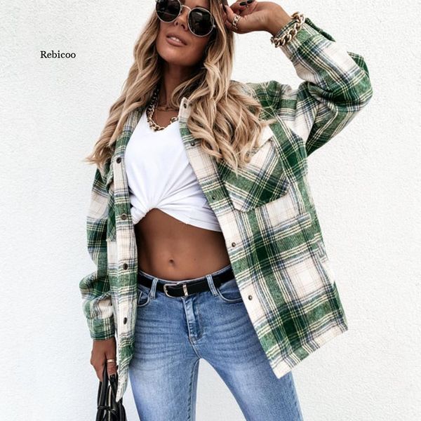 women's jackets plaid print autumn spring women shirt jacket long sleeve button pocket chic lapel shirts coats streetwear fall thick wo, Black;brown
women's jackets plaid print autumn spring women shirt jacket long sleeve button pocket chic lapel shirts coats streetwear fall thick wo, Black;brown