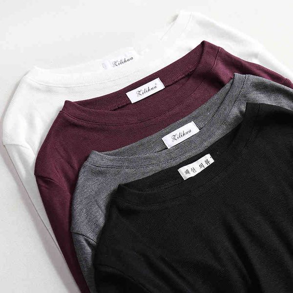 slim thin t-shirt see through high elasticity t shirt women long sleeve tshirt summer korean fashion clothing to 210412, White
slim thin t-shirt see through high elasticity t shirt women long sleeve tshirt summer korean fashion clothing to 210412, White