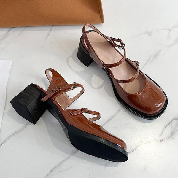 sandals women's mary janes lolita shoes buckle strap square toe mid heels ladies patent leather female girls pumps nice, Black
sandals women's mary janes lolita shoes buckle strap square toe mid heels ladies patent leather female girls pumps nice, Black