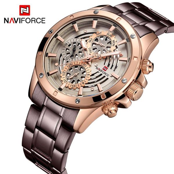 wristwatches naviforce mens sport fashion watches men clock full steel band waterproof quartz watch gold saat, Slivery;brown
wristwatches naviforce mens sport fashion watches men clock full steel band waterproof quartz watch gold saat, Slivery;brown