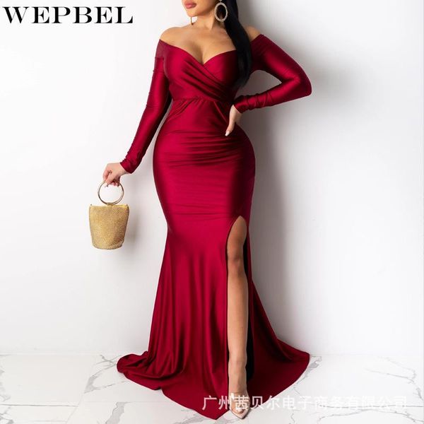 ethnic clothing wepbel women elegant party evening dress ladies long sleeve off shoulder v neck corset high slit, Red
ethnic clothing wepbel women elegant party evening dress ladies long sleeve off shoulder v neck corset high slit, Red