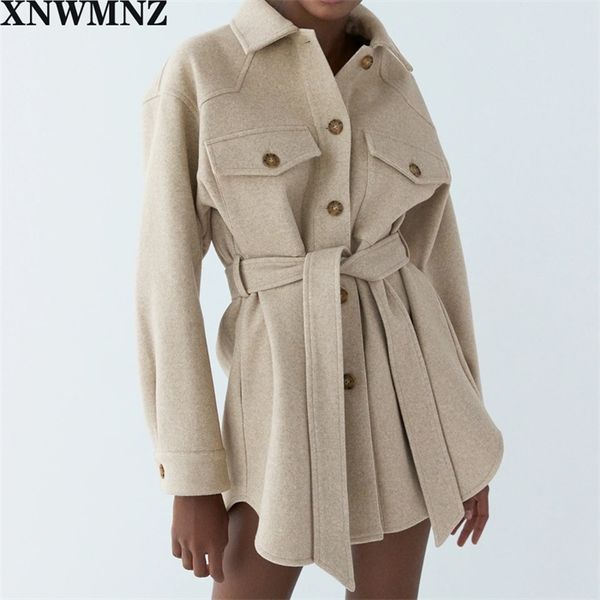xnwmnz za women 2021 fashion with belt loose woolen jacket coat vintage long sleeve side pockets female outerwear chic overcoat, Black
xnwmnz za women 2021 fashion with belt loose woolen jacket coat vintage long sleeve side pockets female outerwear chic overcoat, Black