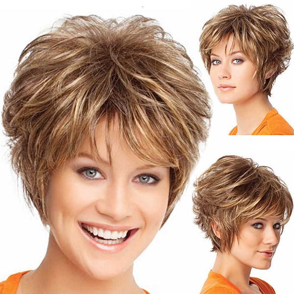 wig fashion blonde short curly female wig high temperature silk rose mh head cover, Black
wig fashion blonde short curly female wig high temperature silk rose mh head cover, Black