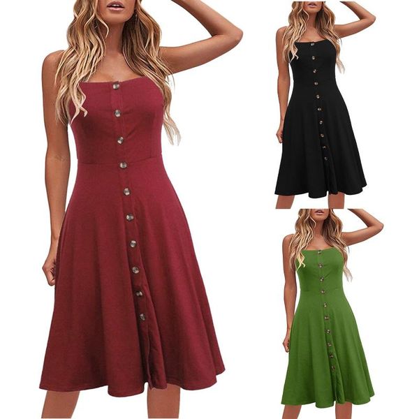 casual dresses mini summer dress strapless off shoulder loose a-line sundress spaghetti strap button for women beach robe, Black;gray
casual dresses mini summer dress strapless off shoulder loose a-line sundress spaghetti strap button for women beach robe, Black;gray