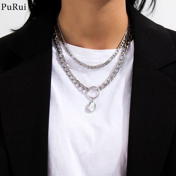 purui hip hop curb cuban link chain necklace rhinestone drop water pendant silver color stainless steel choker necklaces bijoux
purui hip hop curb cuban link chain necklace rhinestone drop water pendant silver color stainless steel choker necklaces bijoux