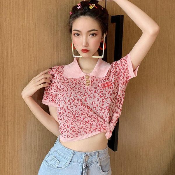 t-shirt female retro hit color lapel print small flower knit anime bottoming shirt women's t-shirts with short sleeve, White
t-shirt female retro hit color lapel print small flower knit anime bottoming shirt women's t-shirts with short sleeve, White