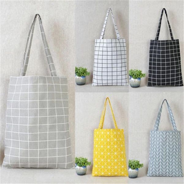storage bags women 8 colors shopper bag plaid linen cotton canvas shopping shoulder eco-friendly folding portable grocery tote
storage bags women 8 colors shopper bag plaid linen cotton canvas shopping shoulder eco-friendly folding portable grocery tote