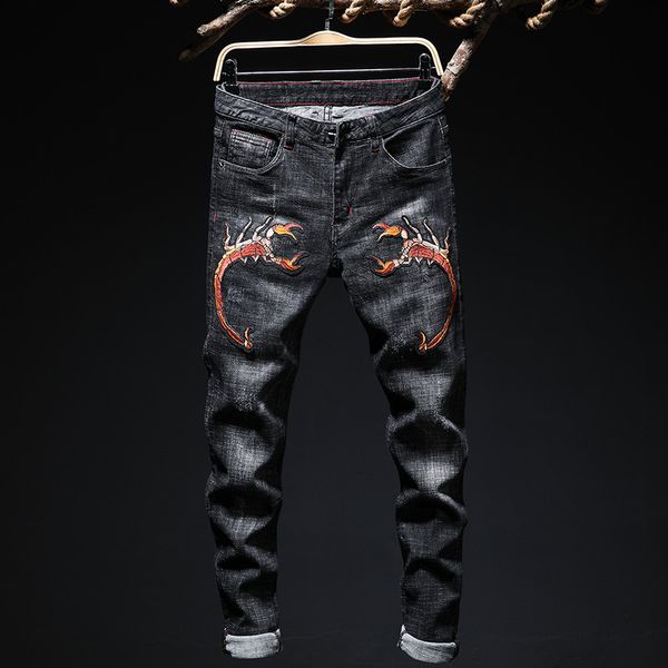 fashion jeans design small straight stretch embroidery crayfish slim men's able pants 7755, Blue
fashion jeans design small straight stretch embroidery crayfish slim men's able pants 7755, Blue