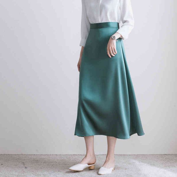 skirts women satin 2021 side office ladies elegant chic a-line midi skirts high waist solid color faux silk long skirt, Black
skirts women satin 2021 side office ladies elegant chic a-line midi skirts high waist solid color faux silk long skirt, Black