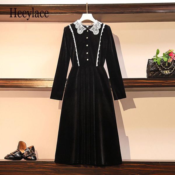 casual dresses plus size 2021 spring women lace collar beading single breasted velvet fairy dress female solid a-line pleated midi, Black;gray
casual dresses plus size 2021 spring women lace collar beading single breasted velvet fairy dress female solid a-line pleated midi, Black;gray