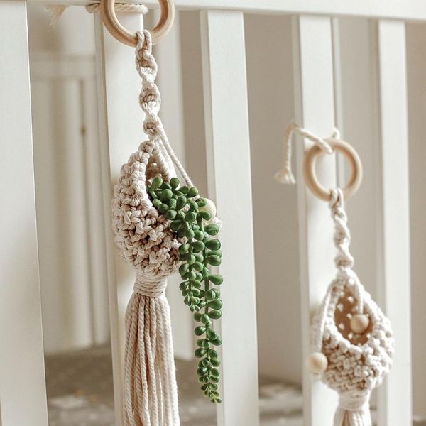 decorative objects & figurines handmade macrame woven basket natural cotton rope wall mounted flower pot bohemian indoor garden decor
decorative objects & figurines handmade macrame woven basket natural cotton rope wall mounted flower pot bohemian indoor garden decor
