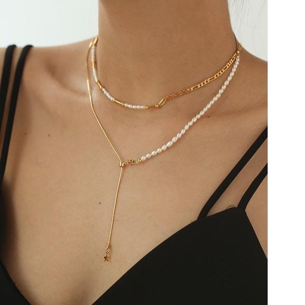 chains european and american real pearl y word long adjustable necklace literary temperament clavicle chain, Silver
chains european and american real pearl y word long adjustable necklace literary temperament clavicle chain, Silver