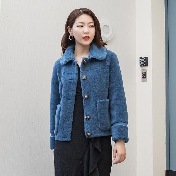 women's fur & faux coat female sheep shearling korean autumn winter jacket women real wool coats abrigo mujer my3506, Black
women's fur & faux coat female sheep shearling korean autumn winter jacket women real wool coats abrigo mujer my3506, Black
