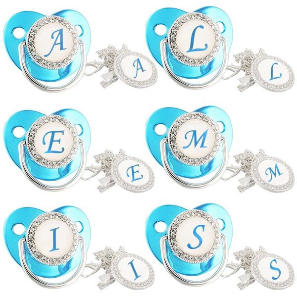 pacifiers# luxury name 26 initials baby pacifier with chain clip bpa silicone infant dummy nipples bling metallic blue
pacifiers# luxury name 26 initials baby pacifier with chain clip bpa silicone infant dummy nipples bling metallic blue