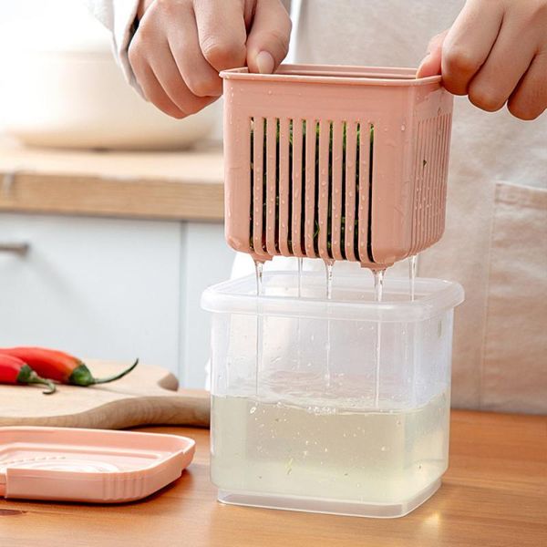 240ml/640ml thickened transparent double-layer ginger garlic green onion box kitchen gadget inner sieve separable storage basket bottles & j
240ml/640ml thickened transparent double-layer ginger garlic green onion box kitchen gadget inner sieve separable storage basket bottles & j