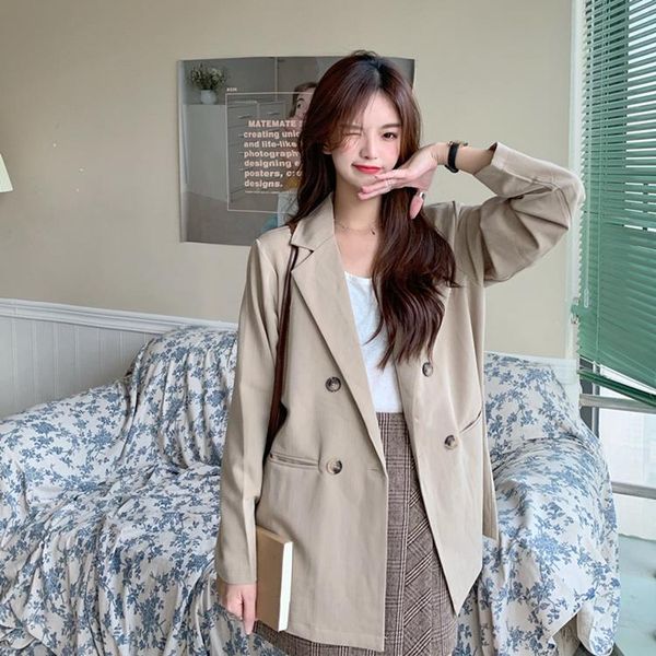 women's jackets solid color minimalist thin suit jacket spring 2021 korean style loose mid-length all-matching long sleeve top, Black;brown
women's jackets solid color minimalist thin suit jacket spring 2021 korean style loose mid-length all-matching long sleeve top, Black;brown