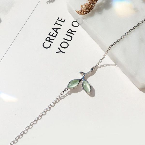 link, chain cute green leaf bracelets for women opal individual bracelet fashion wedding female girls gift m4, Black
link, chain cute green leaf bracelets for women opal individual bracelet fashion wedding female girls gift m4, Black