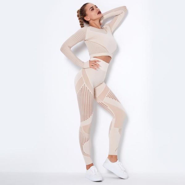 yoga outfit seamless set stripe long sleeve crop high waist leggings workout gym suit fitness sport sets 2 pc for women
yoga outfit seamless set stripe long sleeve crop high waist leggings workout gym suit fitness sport sets 2 pc for women