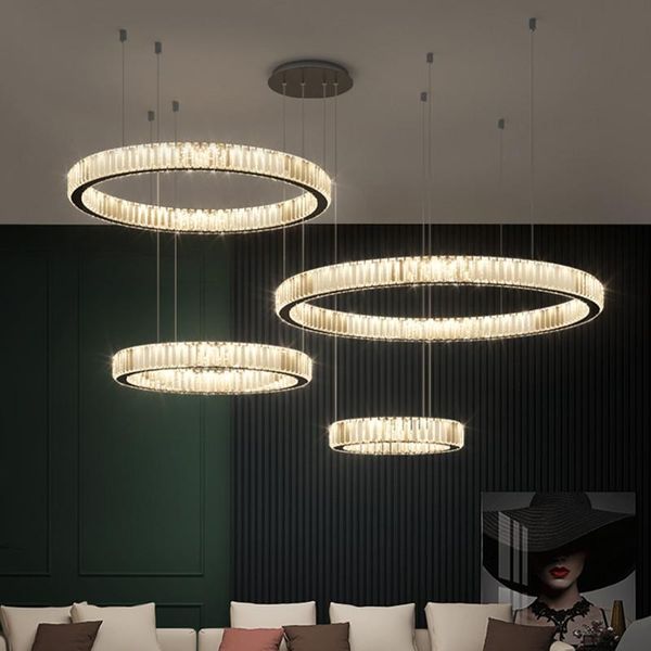 pendant lamps luxury living room modern lustre led dimmable lights chrome/gold/black steel circle hanging lamp k9 crystal suspend
pendant lamps luxury living room modern lustre led dimmable lights chrome/gold/black steel circle hanging lamp k9 crystal suspend