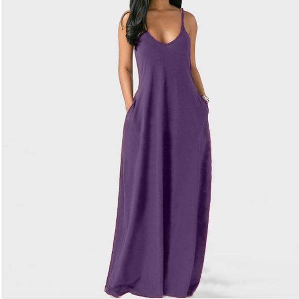 women sling dress fashion plus size solid color sleeveless femme robe pockets camisole long sundress vestido verano mujer casual dresse, Black;gray
women sling dress fashion plus size solid color sleeveless femme robe pockets camisole long sundress vestido verano mujer casual dresse, Black;gray