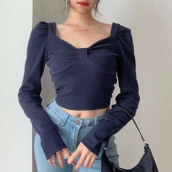 women's t-shirt thorn tree pure color long puff sleeve crop 2021 women autumn v-neck short slim bowknot party streetwear, White
women's t-shirt thorn tree pure color long puff sleeve crop 2021 women autumn v-neck short slim bowknot party streetwear, White