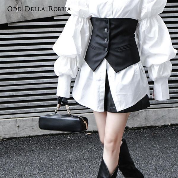 women's vests odddellarobbia 2021 summer gothic waistband personality collocation adjustable belt waist half suit vest jacket 1258, Black;white
women's vests odddellarobbia 2021 summer gothic waistband personality collocation adjustable belt waist half suit vest jacket 1258, Black;white