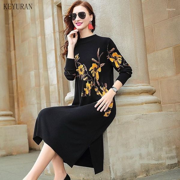 autumn winter dress women vintage floral printed half turtleneck sweater female loose black midi dresses vestidos1, Black;gray
autumn winter dress women vintage floral printed half turtleneck sweater female loose black midi dresses vestidos1, Black;gray