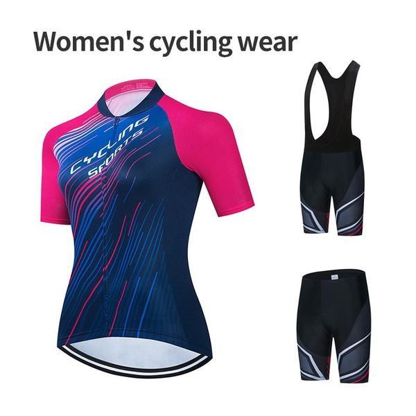 racing sets ladies cycling suit set 2021 summer professional short sleeve bib race quick-drying breathable triathlon equipment, Black;blue
racing sets ladies cycling suit set 2021 summer professional short sleeve bib race quick-drying breathable triathlon equipment, Black;blue