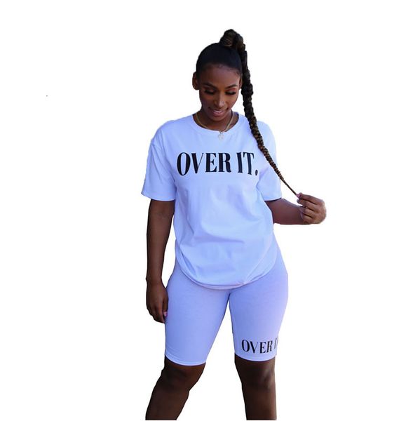 letters printed women tracksuits summer casual t shirt short sleeves fashion shorts sets est, White
letters printed women tracksuits summer casual t shirt short sleeves fashion shorts sets est, White
