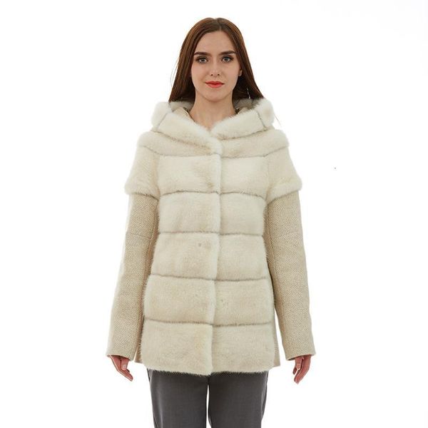 women's fur & faux genuine leather women short coat fashion short-sleeve vest wool sleeves mink detachable sleeve 1noi, Black
women's fur & faux genuine leather women short coat fashion short-sleeve vest wool sleeves mink detachable sleeve 1noi, Black