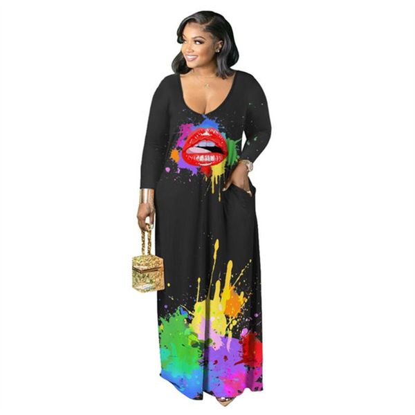 casual dresses rstylish autumn inkjet lips splash ink printing woman v-neck long sleeve loose maxi, Black;gray
casual dresses rstylish autumn inkjet lips splash ink printing woman v-neck long sleeve loose maxi, Black;gray