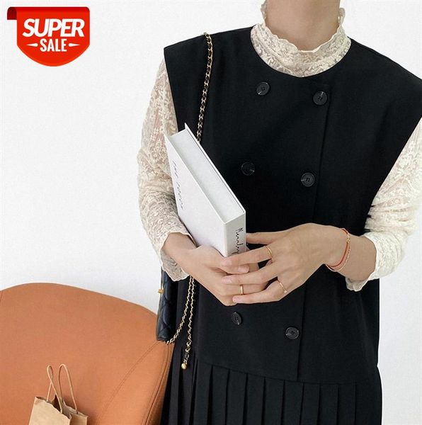 zhi chenxi korea black pleated sleeveless vest skirt women loose stitching mid-length dress + shawl 5129 #iq6v, Black;gray
zhi chenxi korea black pleated sleeveless vest skirt women loose stitching mid-length dress + shawl 5129 #iq6v, Black;gray