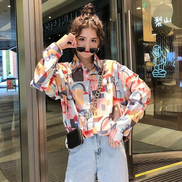 women's blouses & shirts fashion women long sleeve print chiffon blouseturn down collar elegant buttons xz738, White
women's blouses & shirts fashion women long sleeve print chiffon blouseturn down collar elegant buttons xz738, White
