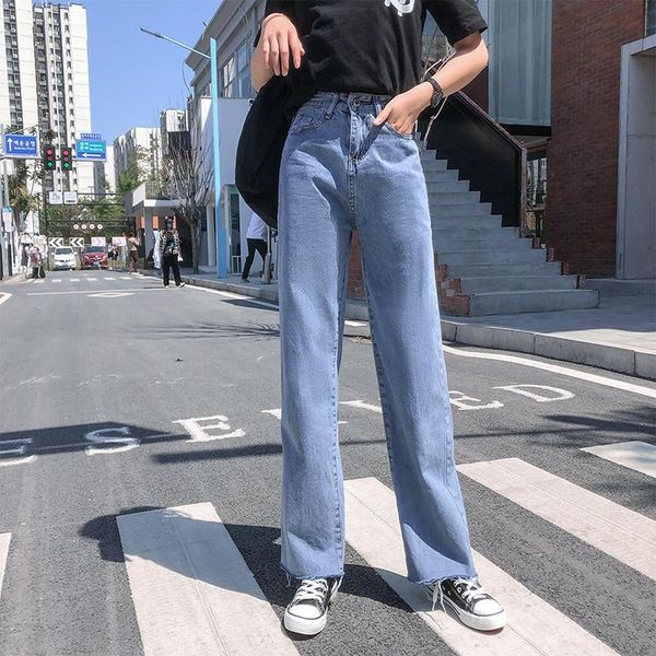 women's jeans mujer woman wide leg 2021 summer high waist drooping loose slimming and all-matching straight mopping pants befree, Blue
women's jeans mujer woman wide leg 2021 summer high waist drooping loose slimming and all-matching straight mopping pants befree, Blue