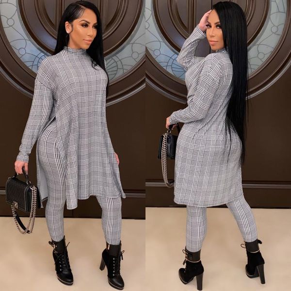 ursuper 2021 two-piece casual fashion houndstooth print high-neck women pant set women's two piece pants, White
ursuper 2021 two-piece casual fashion houndstooth print high-neck women pant set women's two piece pants, White