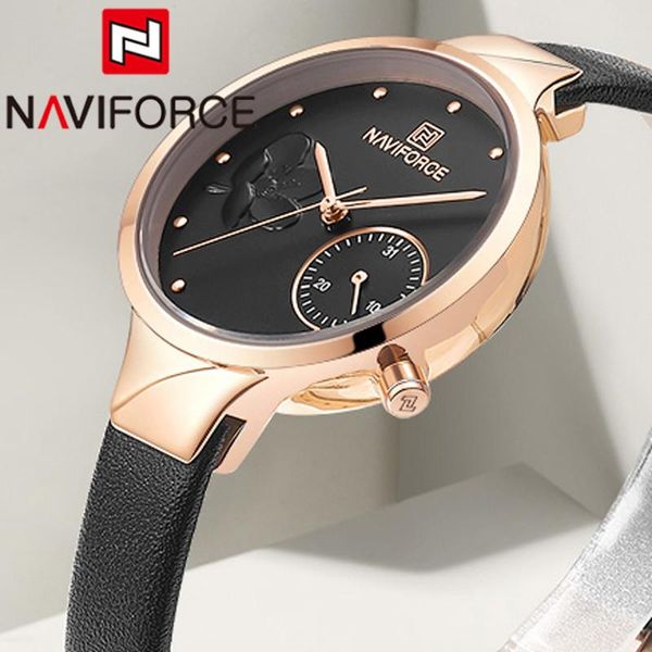 wristwatches naviforce fashion women watch black gold ladies wristwatch genuine leather bracelet classic female clock 5001, Slivery;brown
wristwatches naviforce fashion women watch black gold ladies wristwatch genuine leather bracelet classic female clock 5001, Slivery;brown