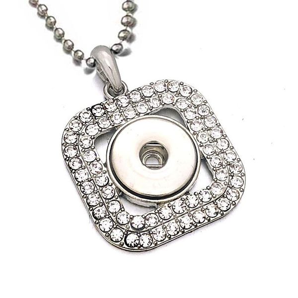 fashion square 157 rhinestone snaps button necklace pendant fit 18mm buttons for women charm jewelry gift necklaces, Silver
fashion square 157 rhinestone snaps button necklace pendant fit 18mm buttons for women charm jewelry gift necklaces, Silver