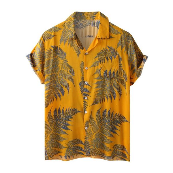 men's casual shirts mens summer leaf shirt blouse short sleeve printed with button loose drop, White;black
men's casual shirts mens summer leaf shirt blouse short sleeve printed with button loose drop, White;black