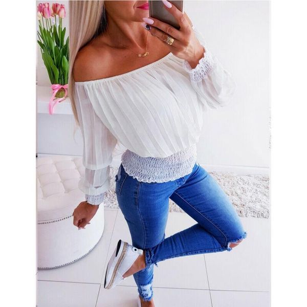hirigin womens off shoulder blouse long sleeve casual summer loose us women's blouses & shirts, White
hirigin womens off shoulder blouse long sleeve casual summer loose us women's blouses & shirts, White