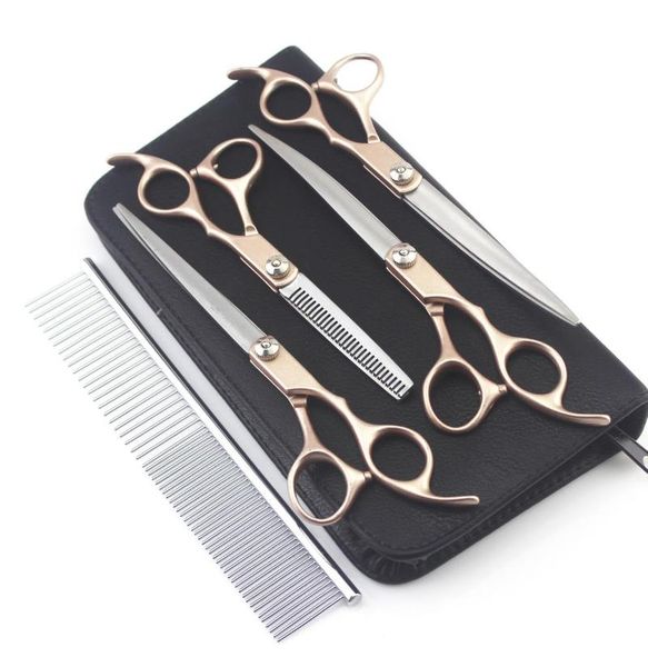 hair scissors 4pcs 7inch gold handle professional dog grooming hairdressing shear set curved kit pet groomer tools
hair scissors 4pcs 7inch gold handle professional dog grooming hairdressing shear set curved kit pet groomer tools