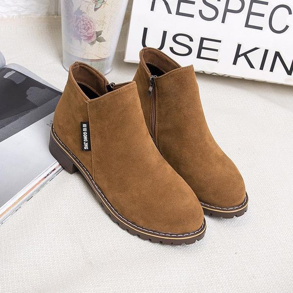 boots fashionable and versatile suede round head side zipper low heel solid high short 2021 women's shoes 53fs, Black
boots fashionable and versatile suede round head side zipper low heel solid high short 2021 women's shoes 53fs, Black