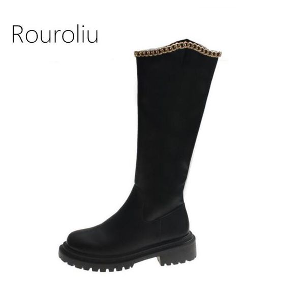 boots 2021 autumn metal chain riding women fashion chunky heel side zipper knee-high winter footwear, Black
boots 2021 autumn metal chain riding women fashion chunky heel side zipper knee-high winter footwear, Black