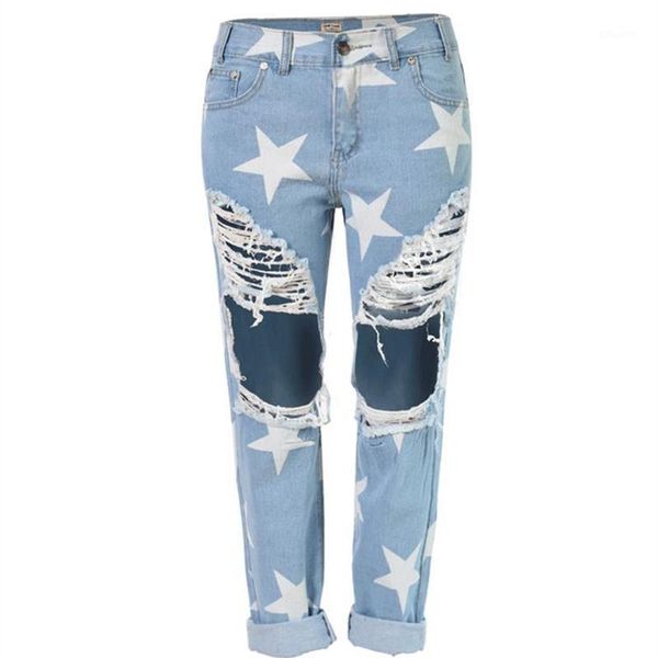 fashion printing stars hole jeans woman high waist ripped for women distressed denim jean pants girl pantalon women's, Blue
fashion printing stars hole jeans woman high waist ripped for women distressed denim jean pants girl pantalon women's, Blue