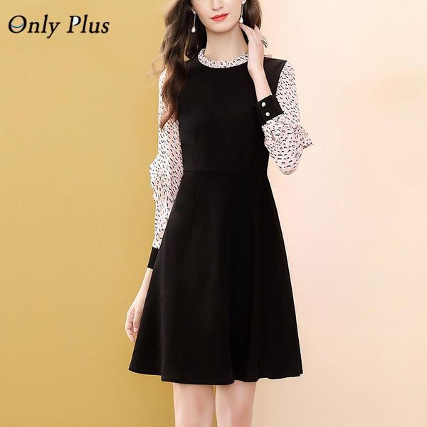 only plus black patchwork long sleeve dress vintage elegant slim a-line dresses autumn spring o-neck holiday ruffled casual, Black;gray
only plus black patchwork long sleeve dress vintage elegant slim a-line dresses autumn spring o-neck holiday ruffled casual, Black;gray