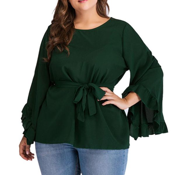 women's blouses & shirts plus size 4xl flare sleeve blouse spring solid tunic strap fashion long women big clothing, White
women's blouses & shirts plus size 4xl flare sleeve blouse spring solid tunic strap fashion long women big clothing, White