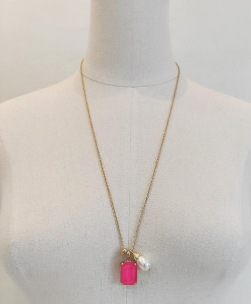 brand fashion jewelry for women thin chain party light gold color pink resin water drop pearl crystal c pendant necklaces, Silver
brand fashion jewelry for women thin chain party light gold color pink resin water drop pearl crystal c pendant necklaces, Silver