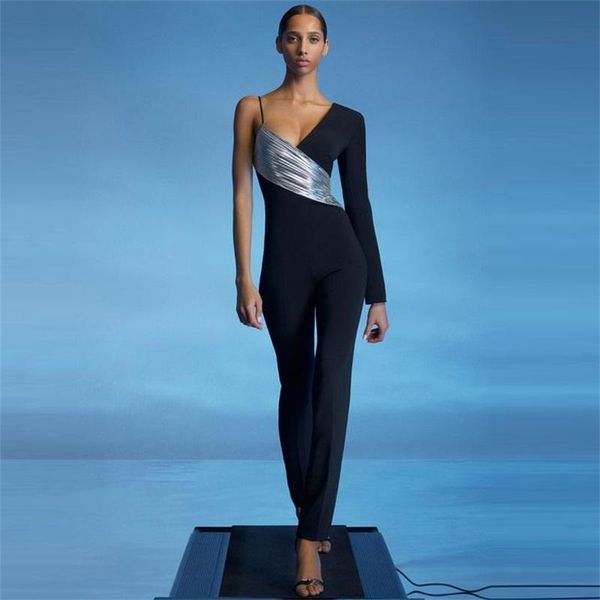 women's jumpsuits & rompers silver black patchwork women knitted one shoulder bodycon party clubwear ladies jumpsuit 2021 summer, Black;white
women's jumpsuits & rompers silver black patchwork women knitted one shoulder bodycon party clubwear ladies jumpsuit 2021 summer, Black;white