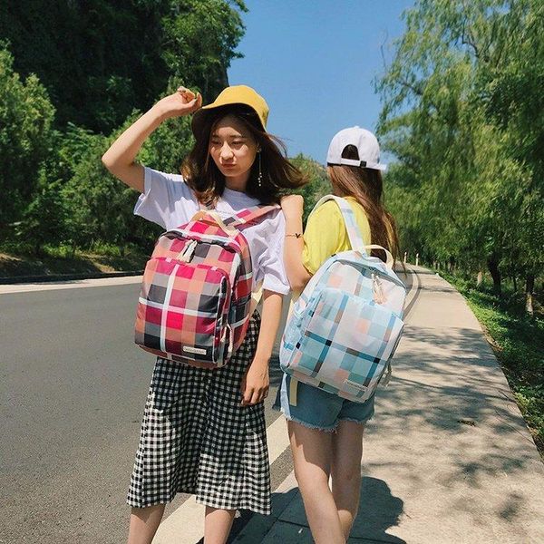 backpack college style art plaid sweet girl small fresh color matching hand bag large capacity student
backpack college style art plaid sweet girl small fresh color matching hand bag large capacity student