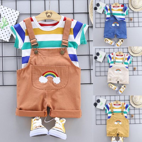 clothing sets 2021 summer toddler baby boy kids rainbow stripe t-shirt straps short outfits set clothes for boys girls gifts, White
clothing sets 2021 summer toddler baby boy kids rainbow stripe t-shirt straps short outfits set clothes for boys girls gifts, White