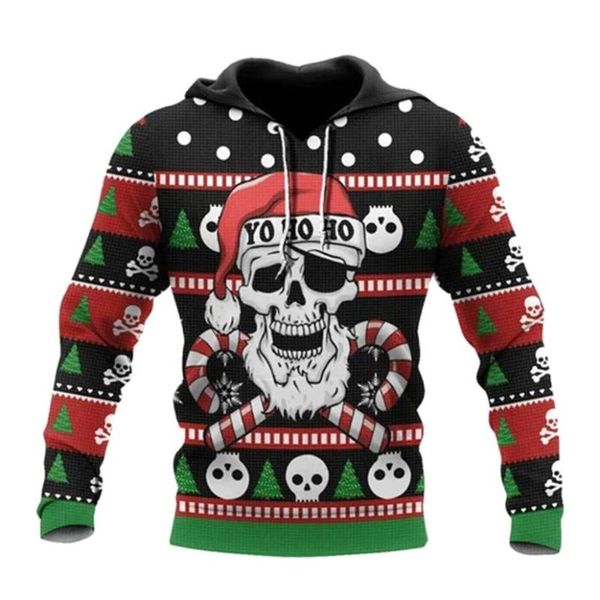 men's hoodies & sweatshirts 3d printing christmas skull pattern oversized sweatshirt streetwear casual spring and fall trend fashion ja, Black 
men's hoodies & sweatshirts 3d printing christmas skull pattern oversized sweatshirt streetwear casual spring and fall trend fashion ja, Black